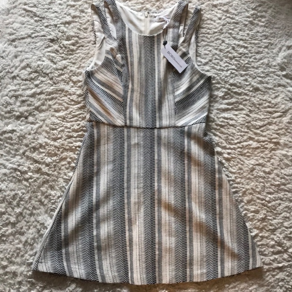 BCBGeneration Black and White Tweed Dress Size 6